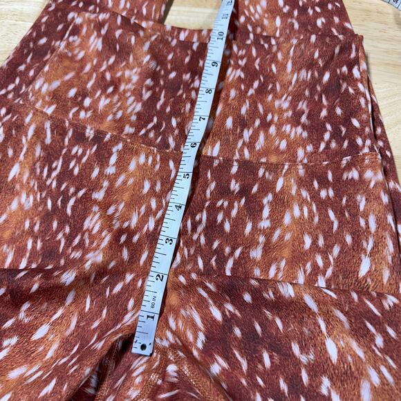 Beach Riot NWT Piper Leggings Reindeer Print Size Small Double Layered High Rise - Picture 10 of 11